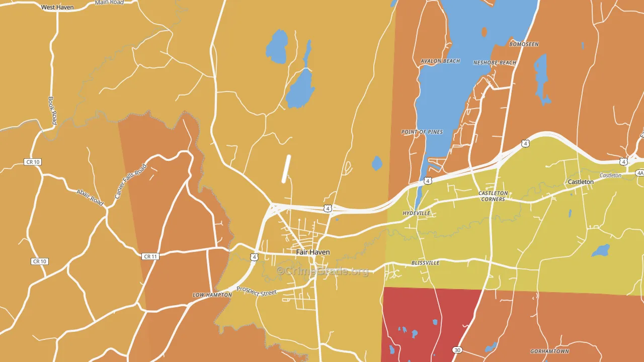 Fair Haven, VT Map of Burglary Rates