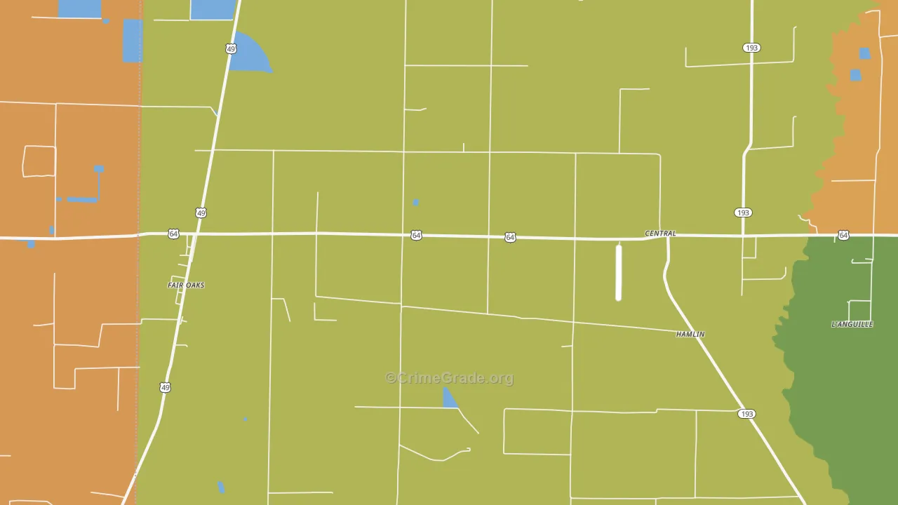 Fair Oaks, AR Map of Burglary Rates