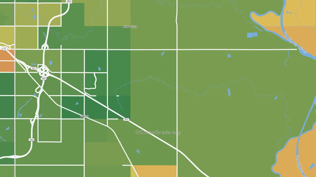 Fair Oaks, OK Map of Burglary Rates
