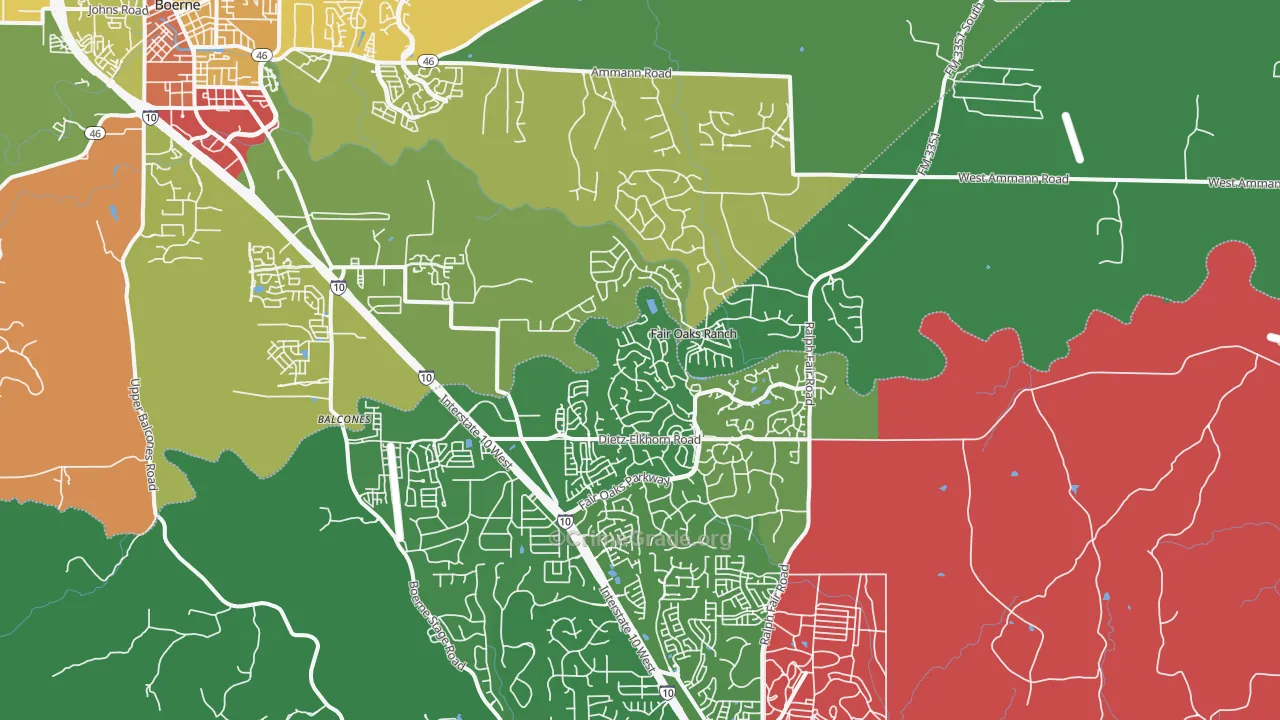 Fair Oaks Ranch, TX Map of Burglary Rates