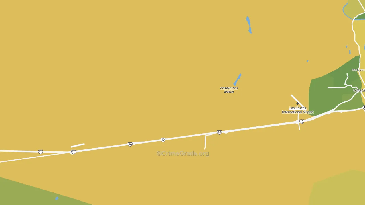 Fairacres, NM Map of Burglary Rates