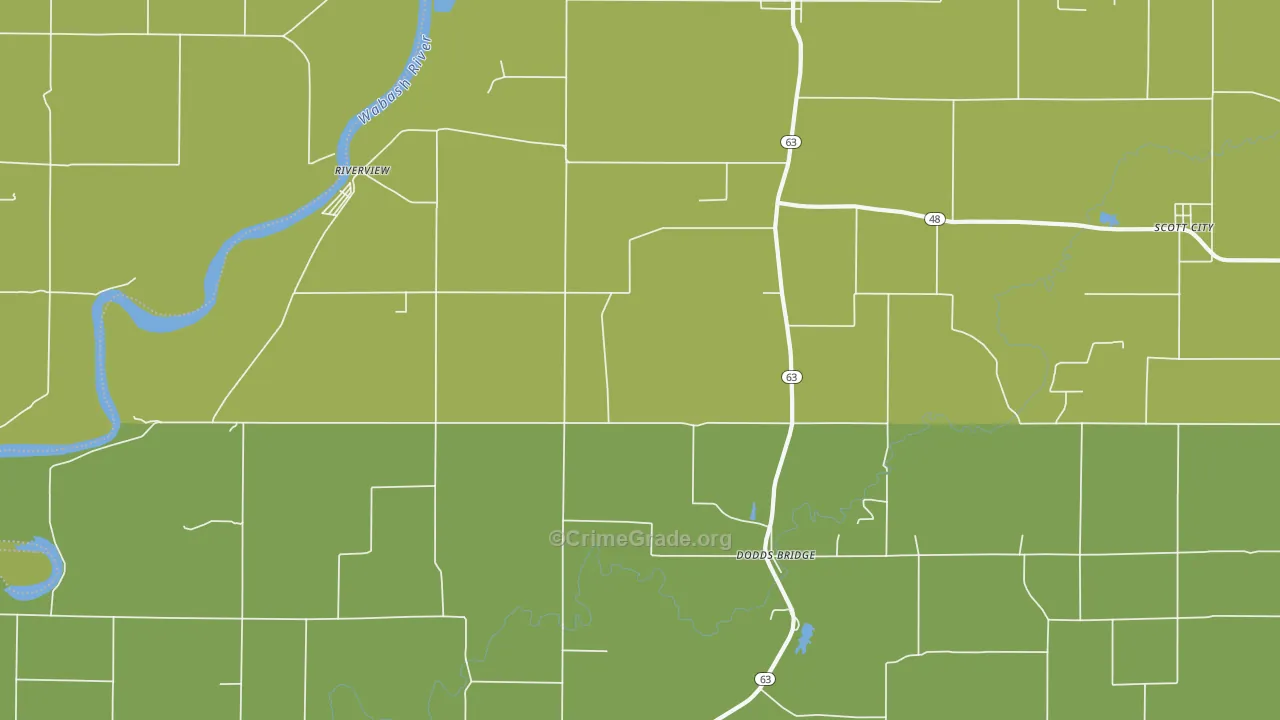 Fairbanks, IN Map of Burglary Rates