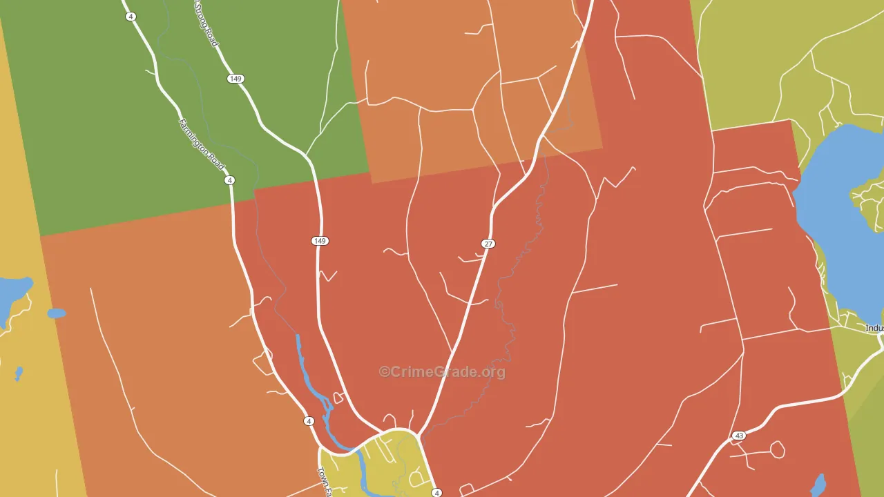 Fairbanks, ME Map of Burglary Rates