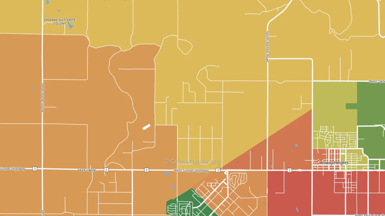 Fairchild Air Force Base, WA Map of Burglary Rates