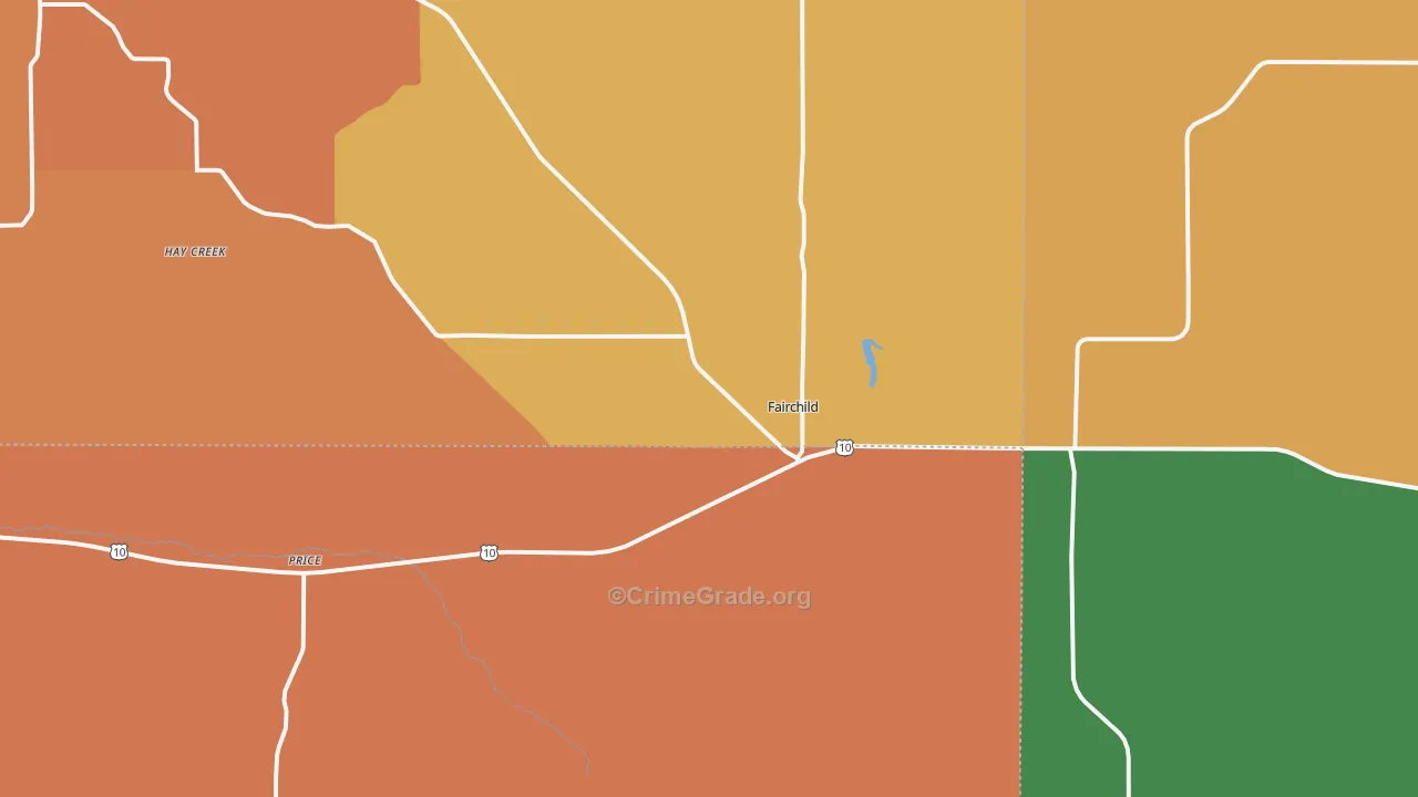 Fairchild, WI Map of Burglary Rates