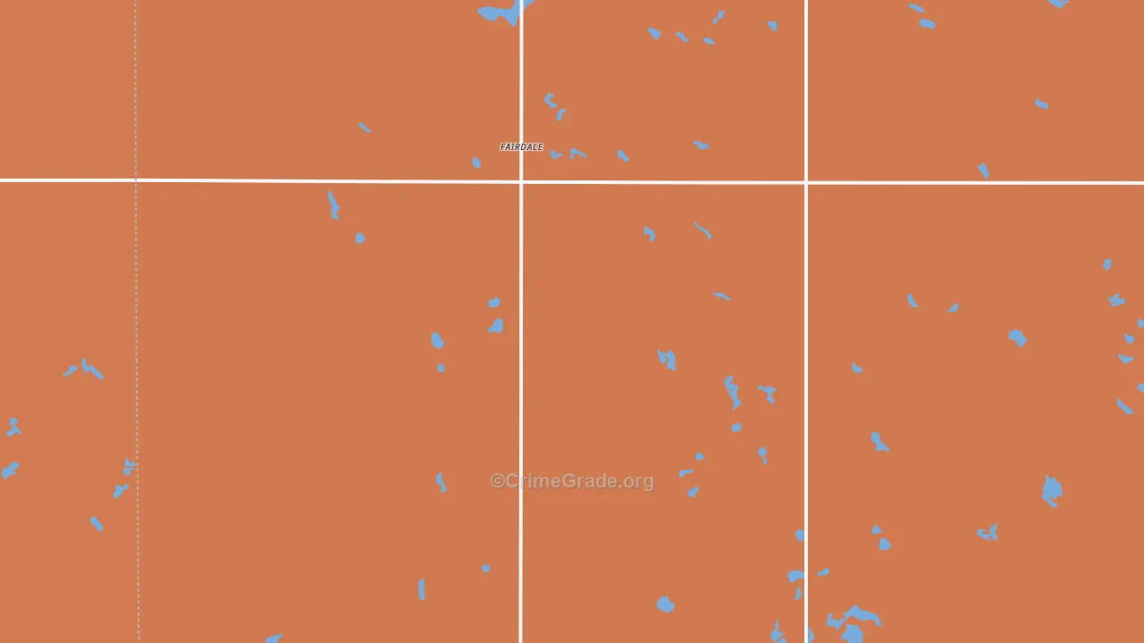 Fairdale, ND Map of Burglary Rates
