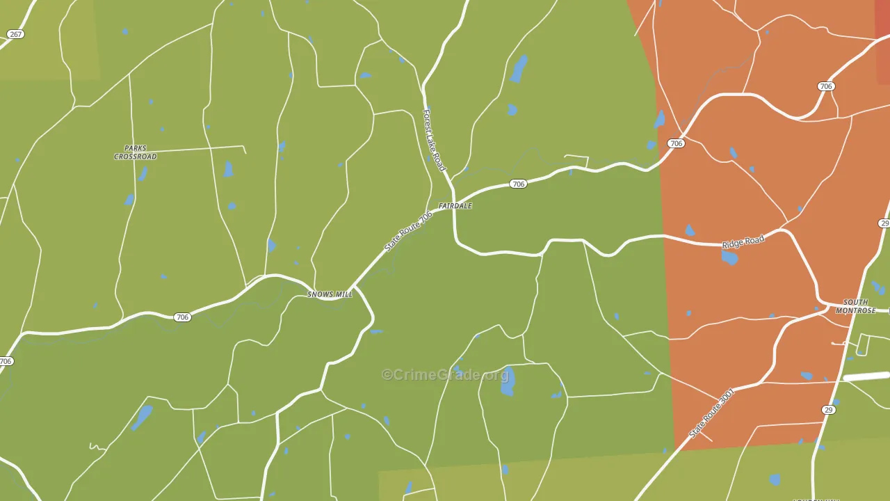 Fairdale, PA Map of Burglary Rates
