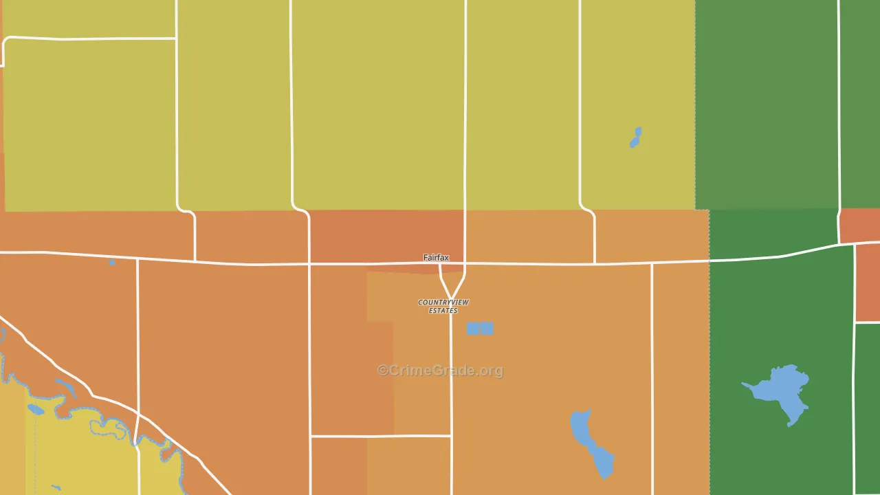 Fairfax, MN Map of Burglary Rates