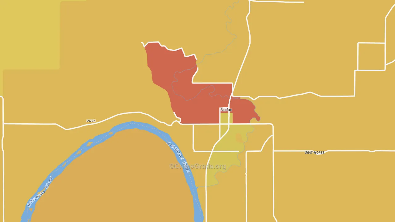 Fairfax, OK Map of Burglary Rates