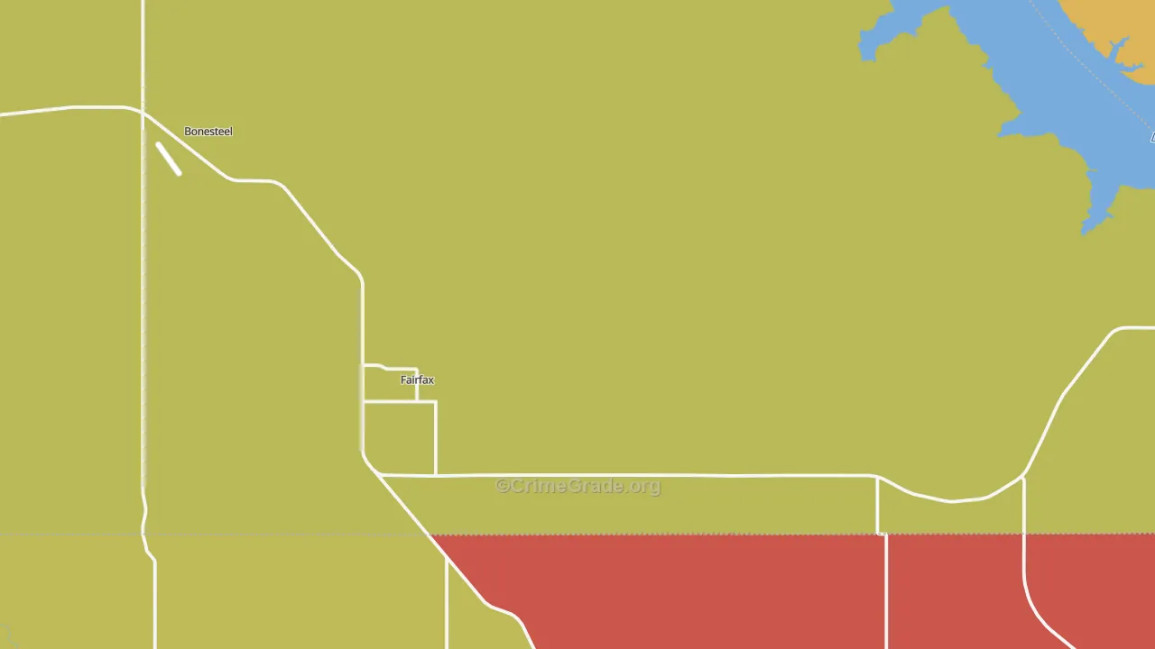 Fairfax, SD Map of Burglary Rates