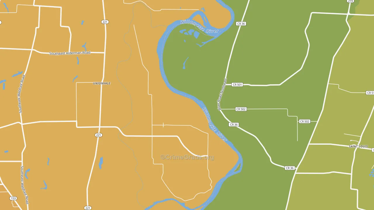 Fairfield, OR Map of Burglary Rates