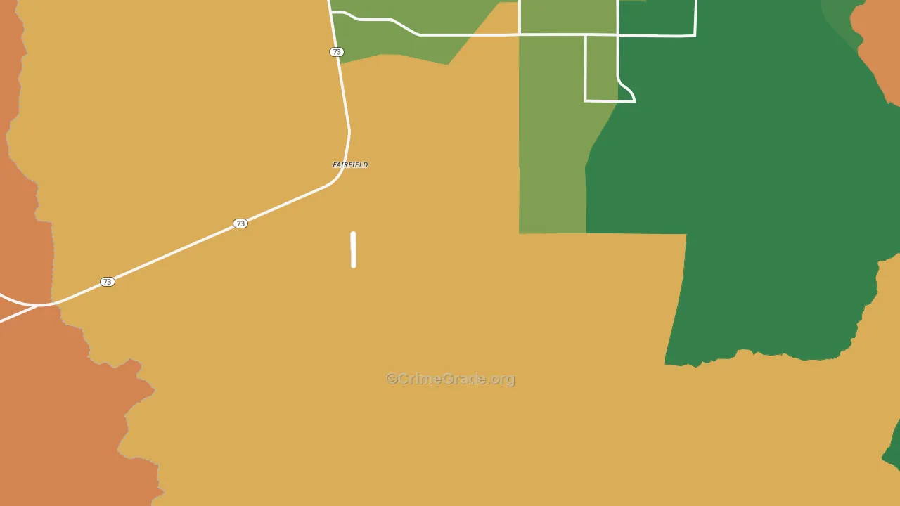 Fairfield, UT Map of Burglary Rates
