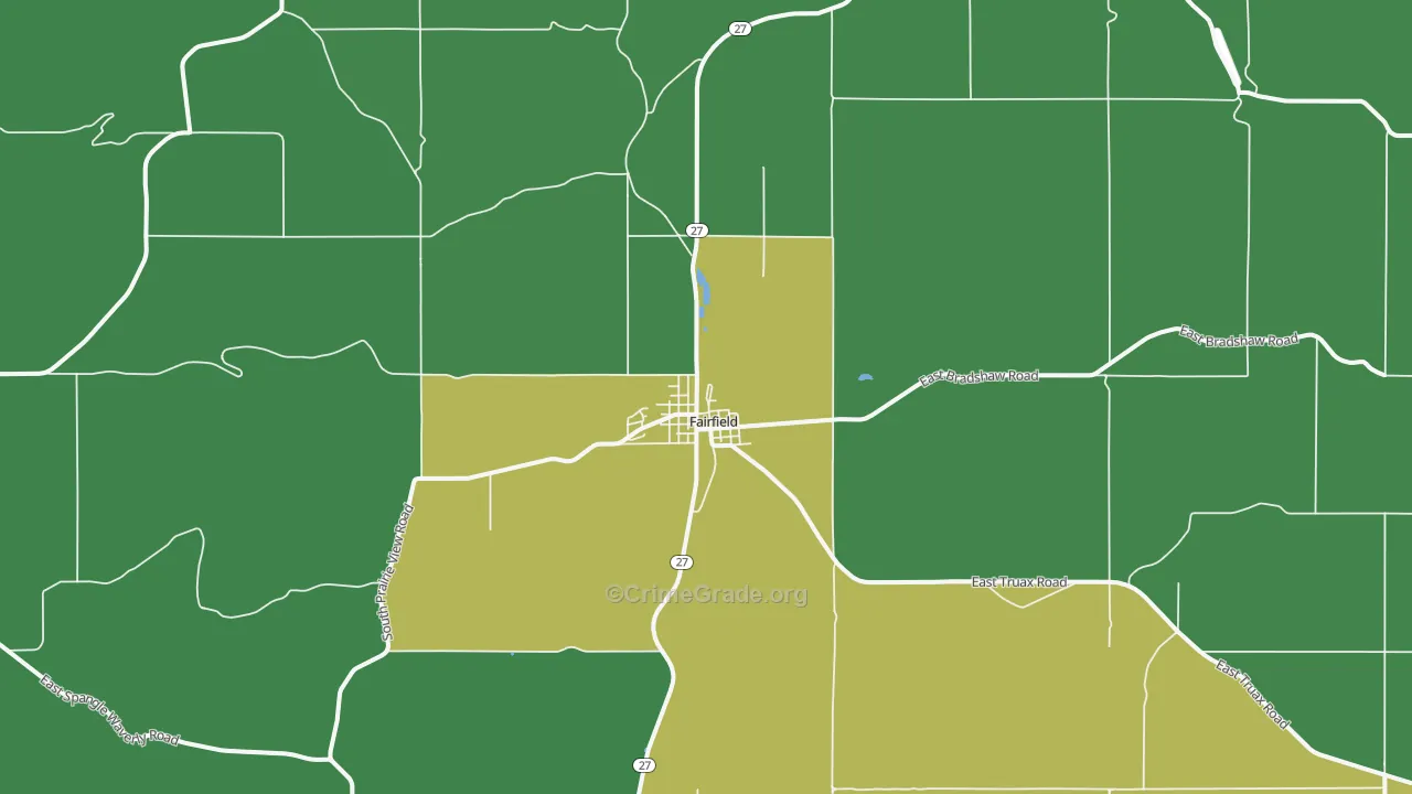 Fairfield, WA Map of Burglary Rates