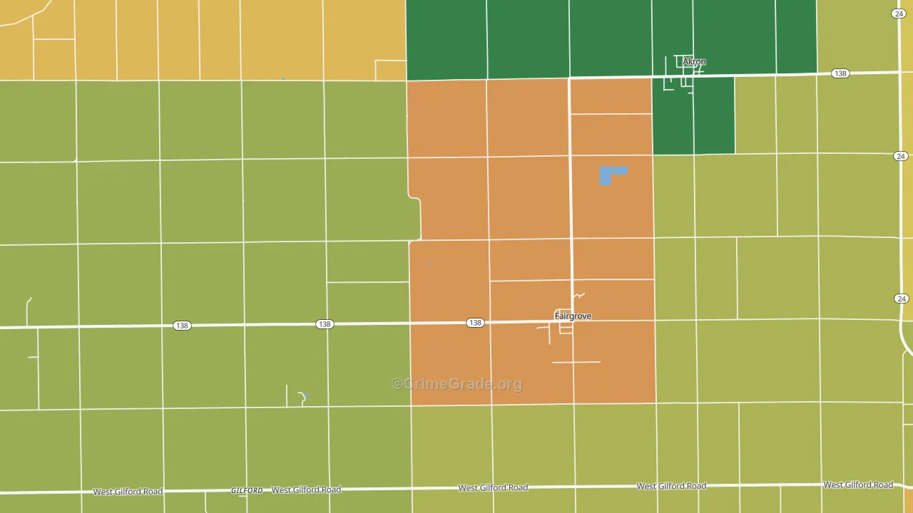 Fairgrove, MI Map of Burglary Rates