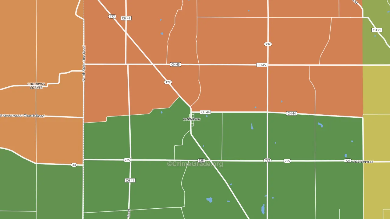 Fairhaven, OH Map of Burglary Rates