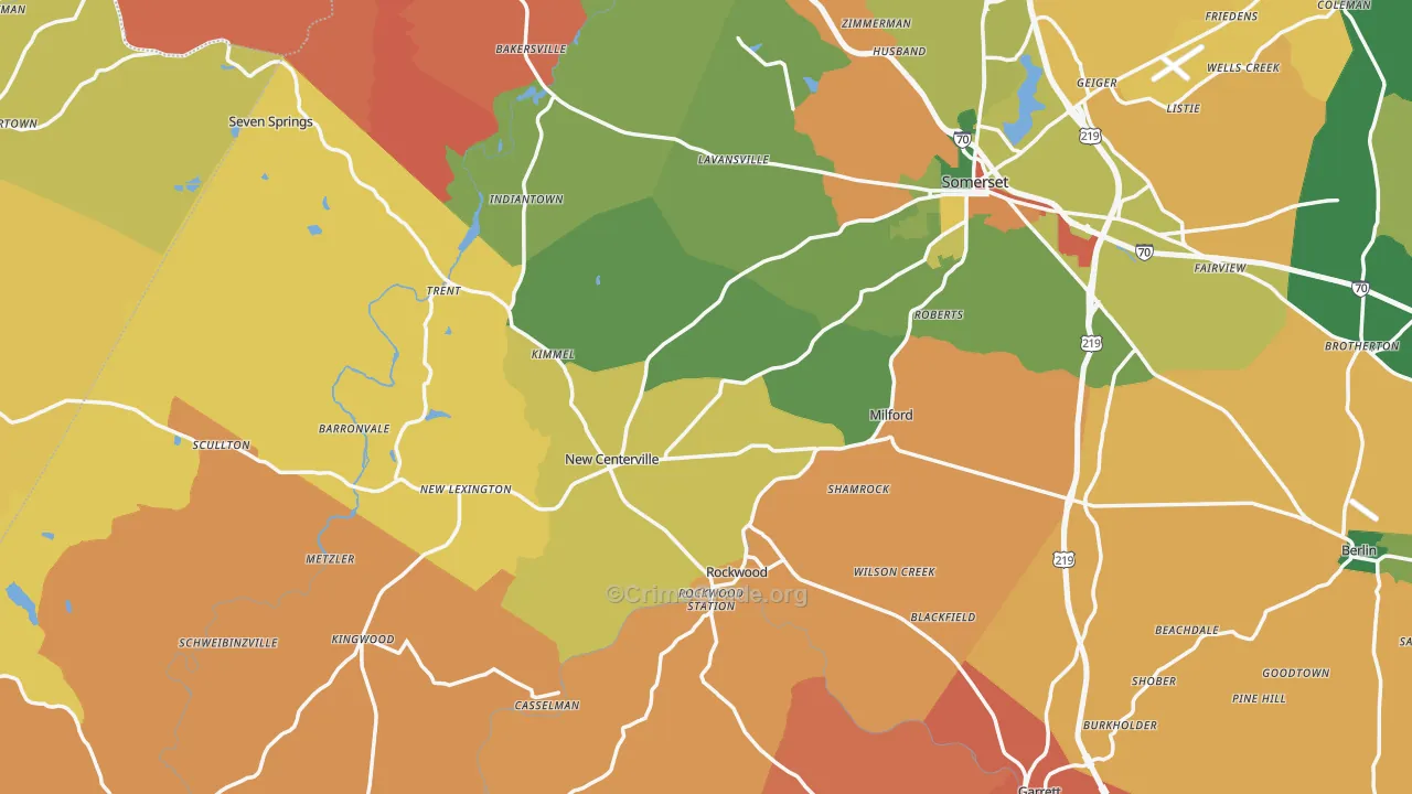 Fairhope, PA Map of Burglary Rates