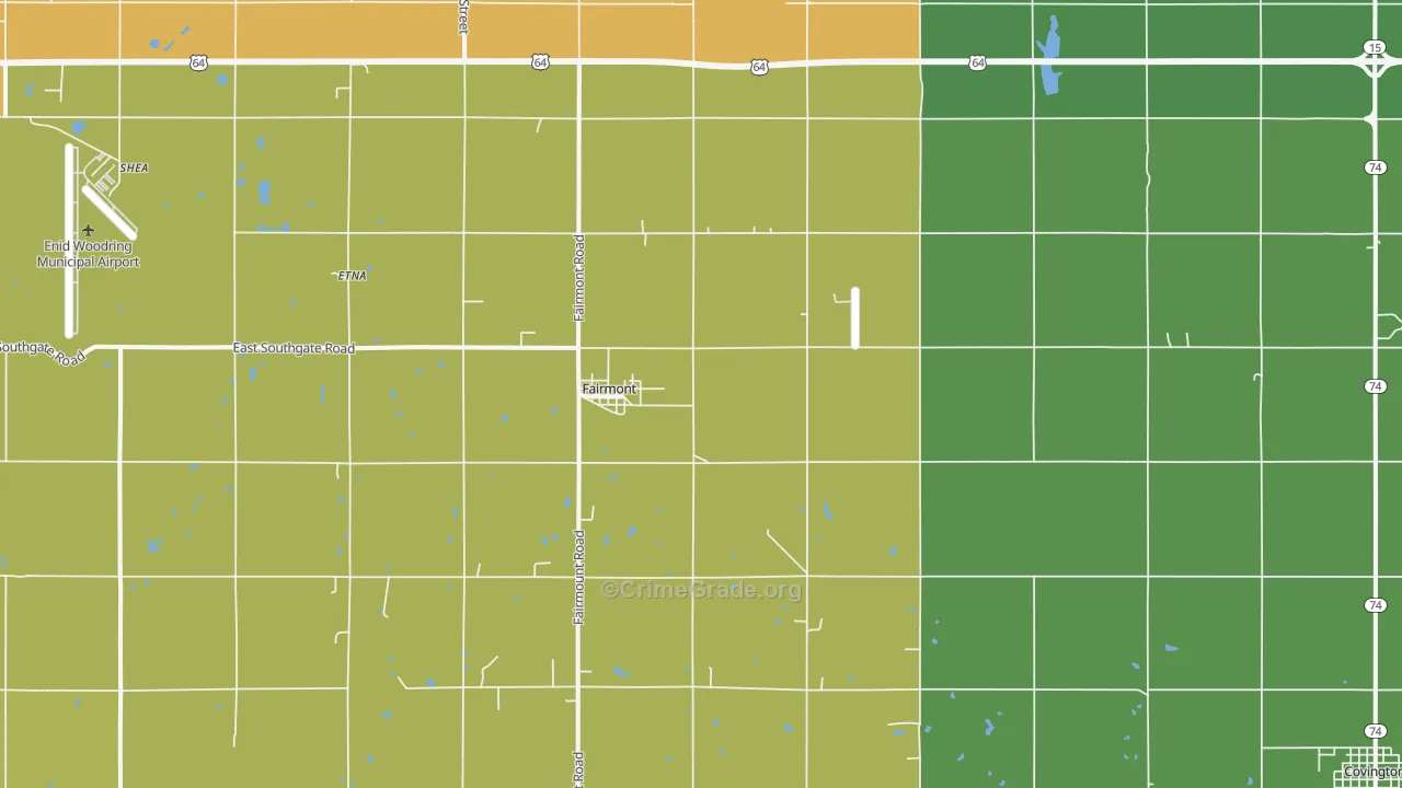 Fairmont, OK Map of Burglary Rates