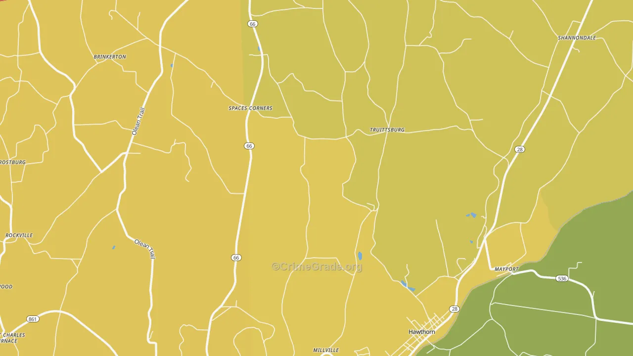 Fairmount City, PA Map of Burglary Rates