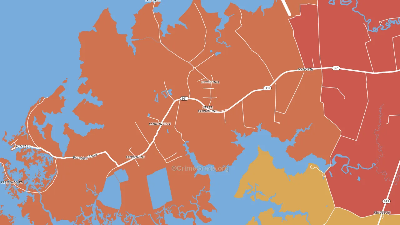 Fairmount, MD Map of Burglary Rates