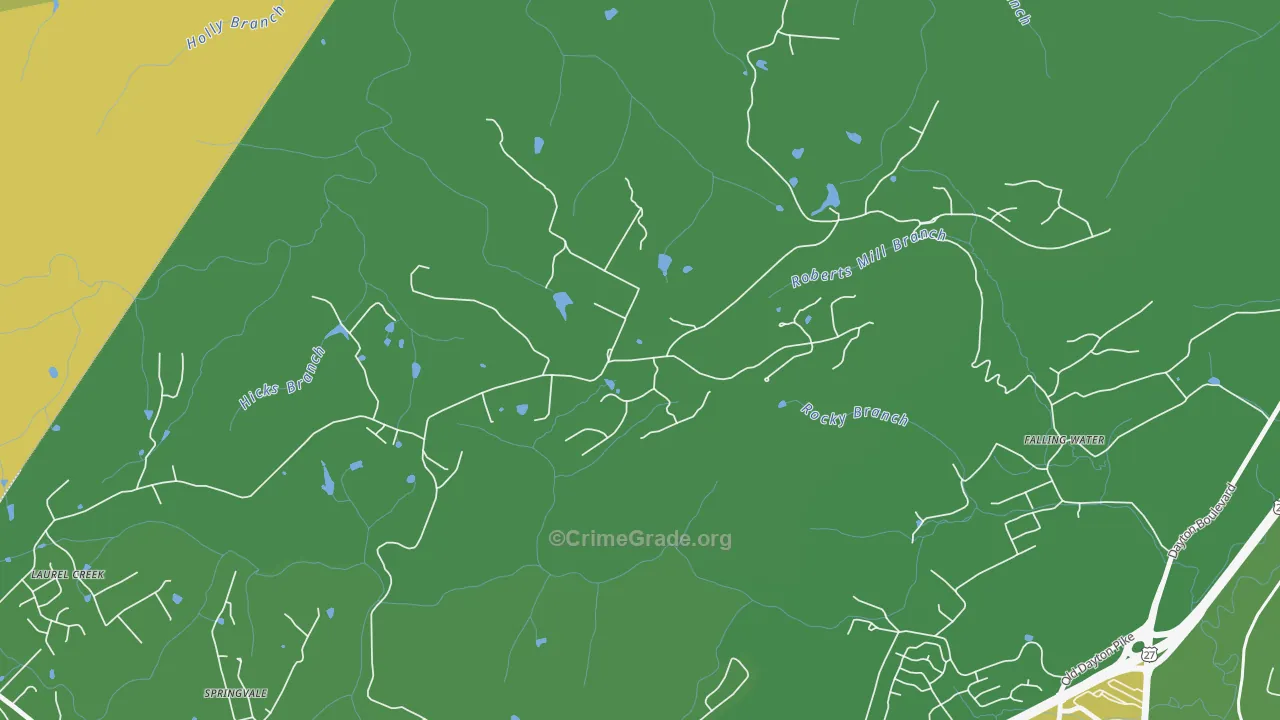 Fairmount, TN Map of Burglary Rates