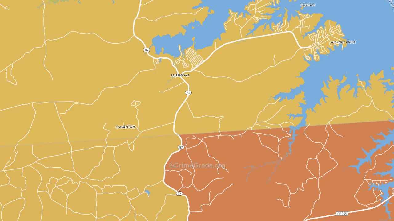 Fairmount, TX Map of Burglary Rates