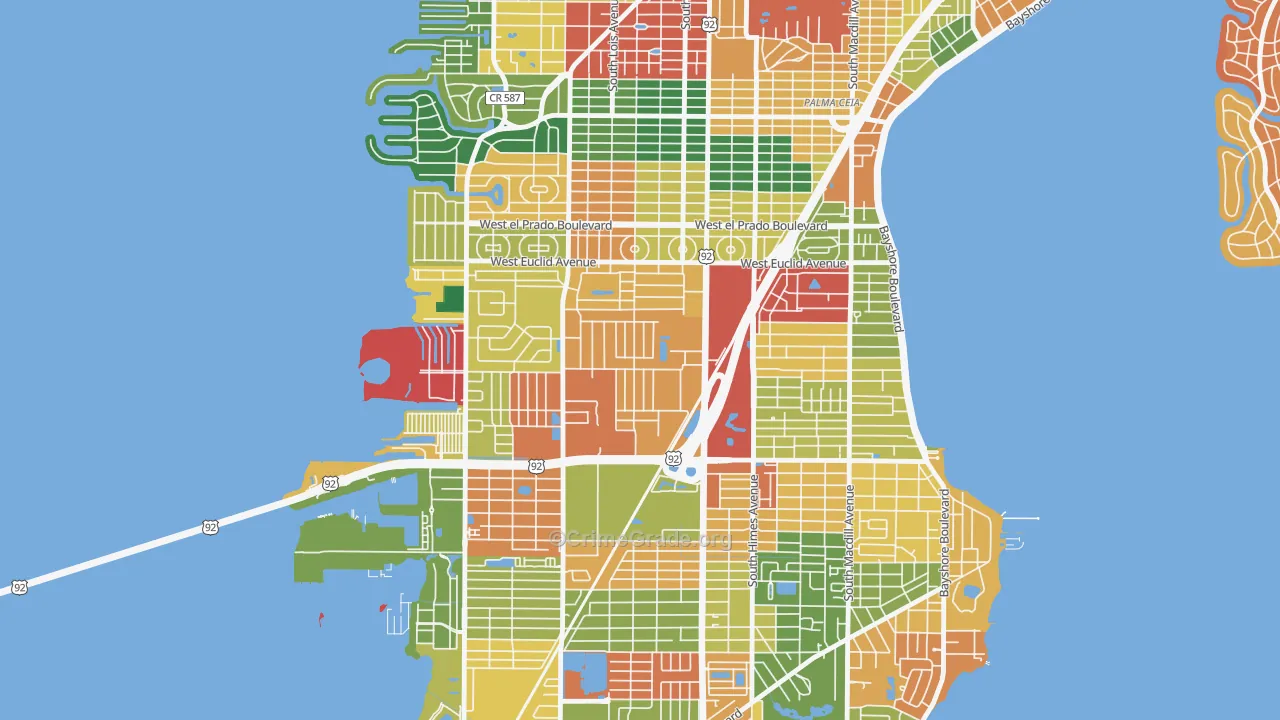 Fairoaks, Tampa, FL Map of Burglary Rates