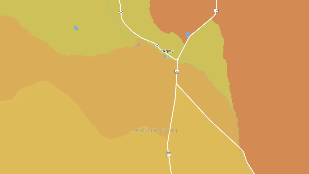 Fairplay, CO Map of Burglary Rates