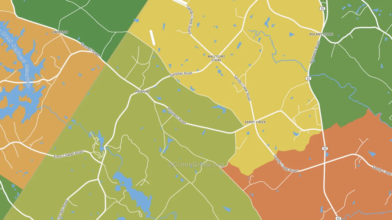 Fairplay, GA Map of Burglary Rates