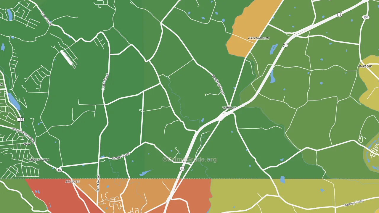 Fairplay, PA Map of Burglary Rates