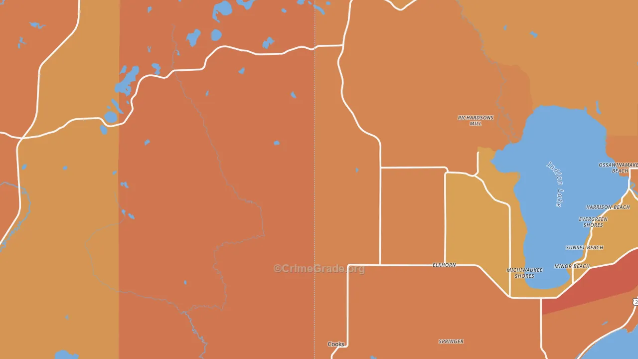 Fairport, MI Map of Burglary Rates