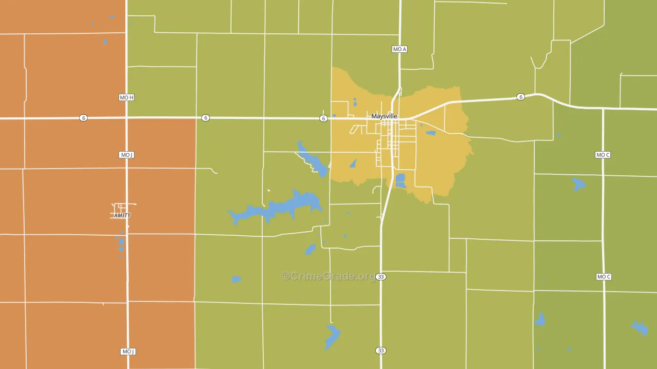 Fairport, MO Map of Burglary Rates