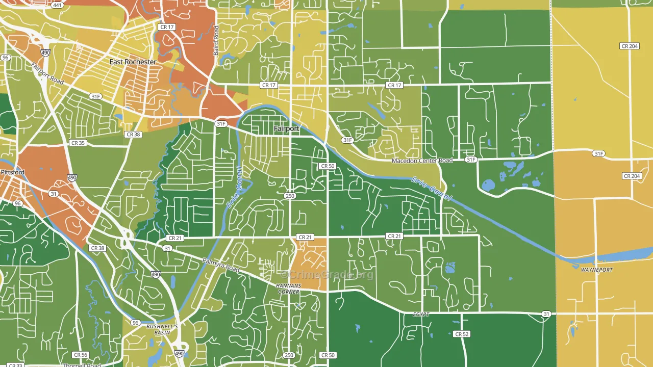 Fairport, NY Map of Burglary Rates