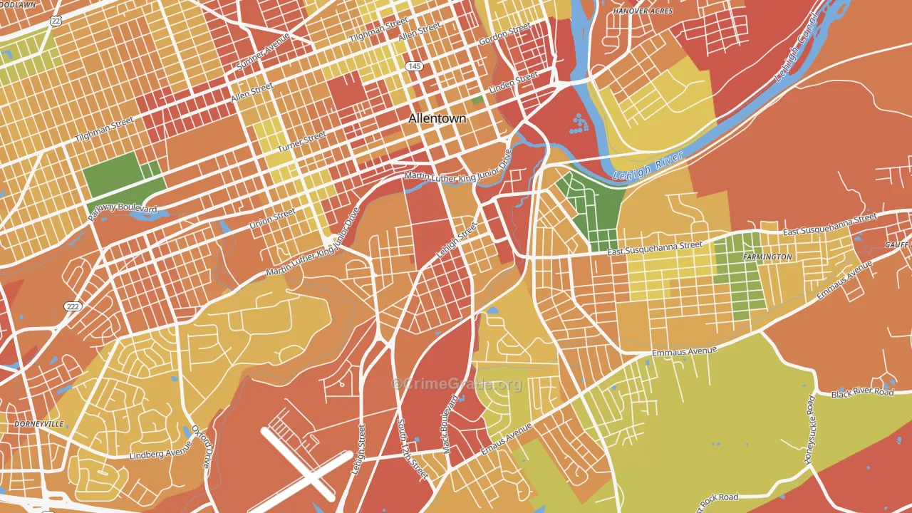 Fairview, Allentown, PA Map of Burglary Rates