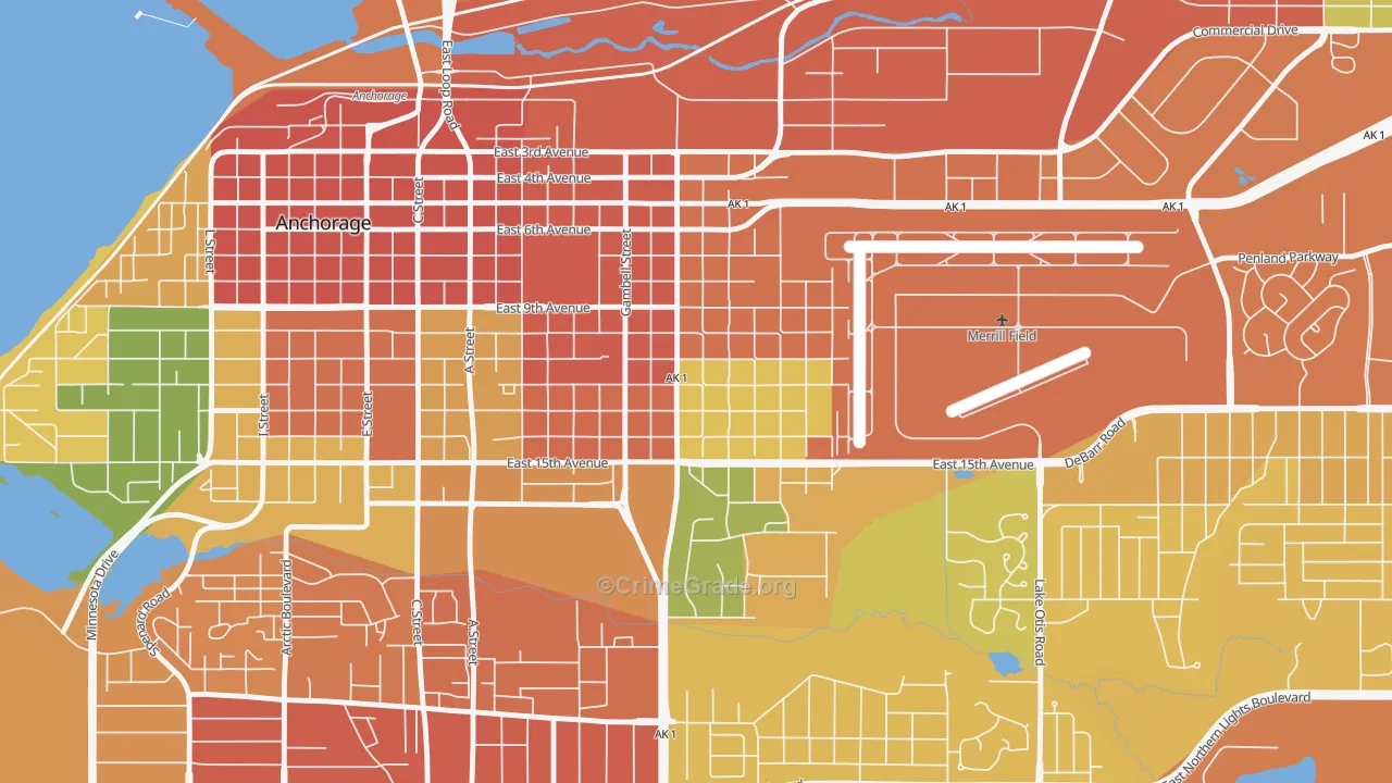 Fairview, Anchorage, AK Map of Burglary Rates