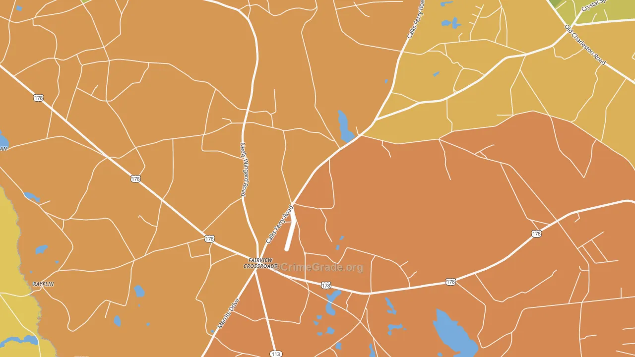 Fairview Crossroads, SC Map of Burglary Rates