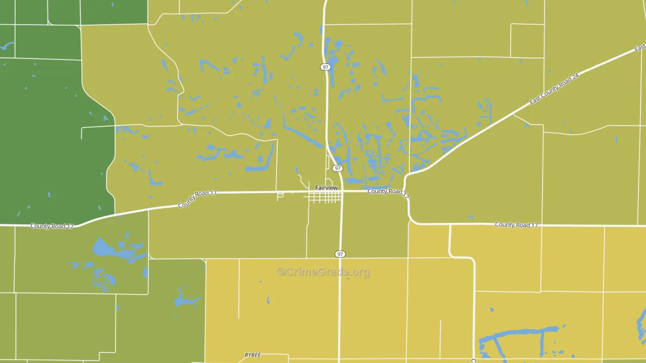 Fairview, IL Map of Burglary Rates
