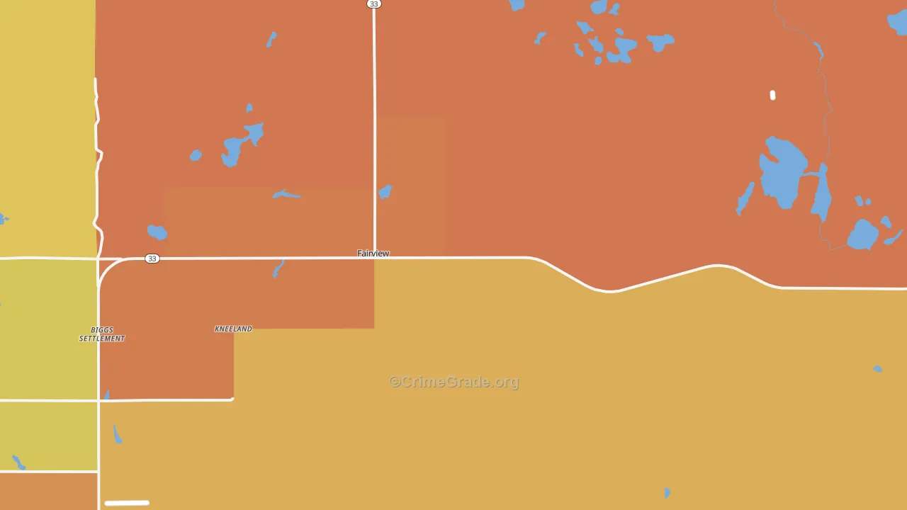 Fairview, MI Map of Burglary Rates