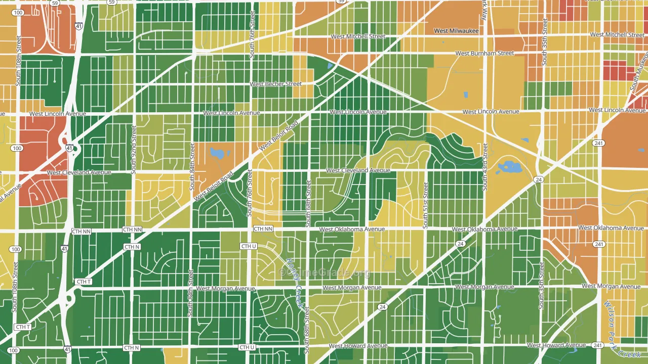 Fairview, Milwaukee, WI Map of Burglary Rates
