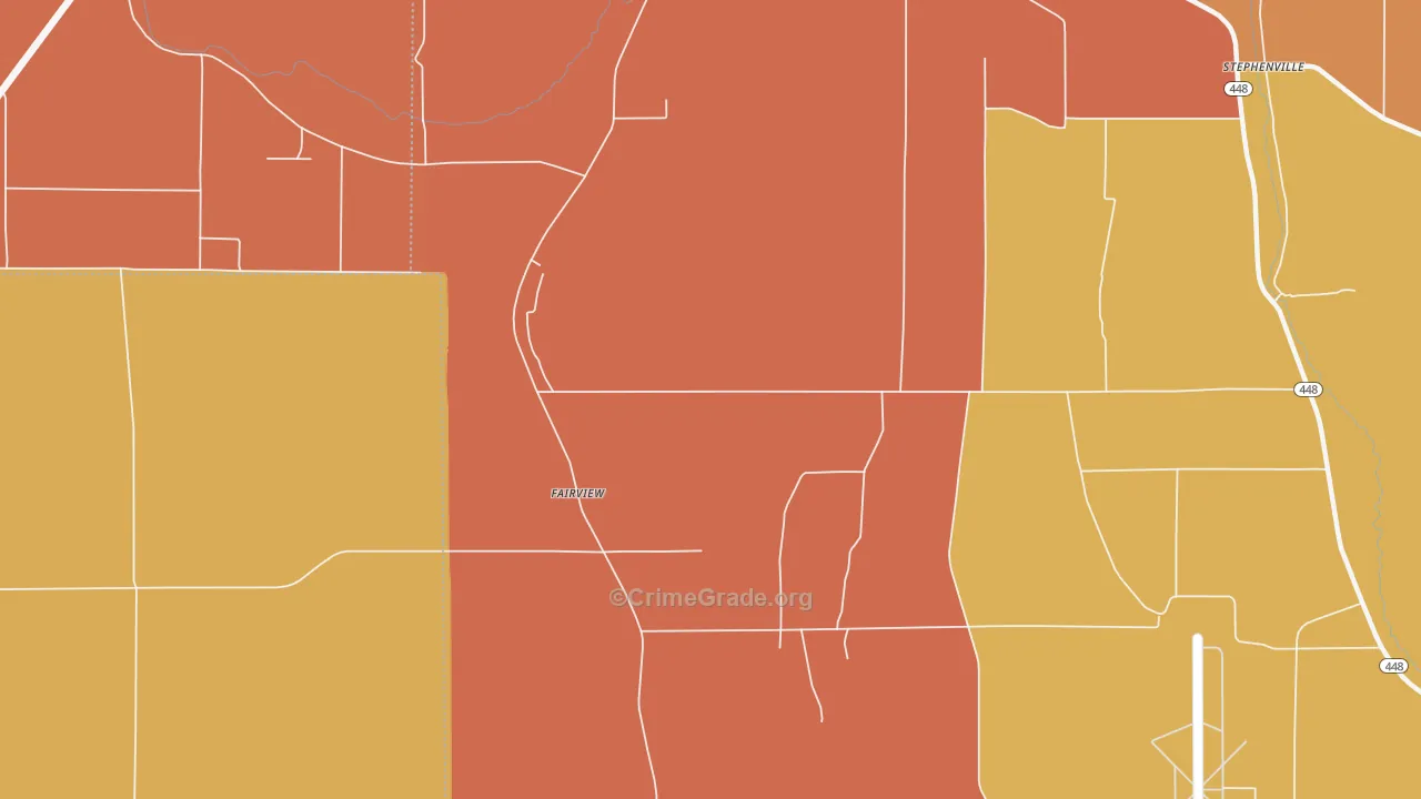 Fairview, MS Map of Burglary Rates