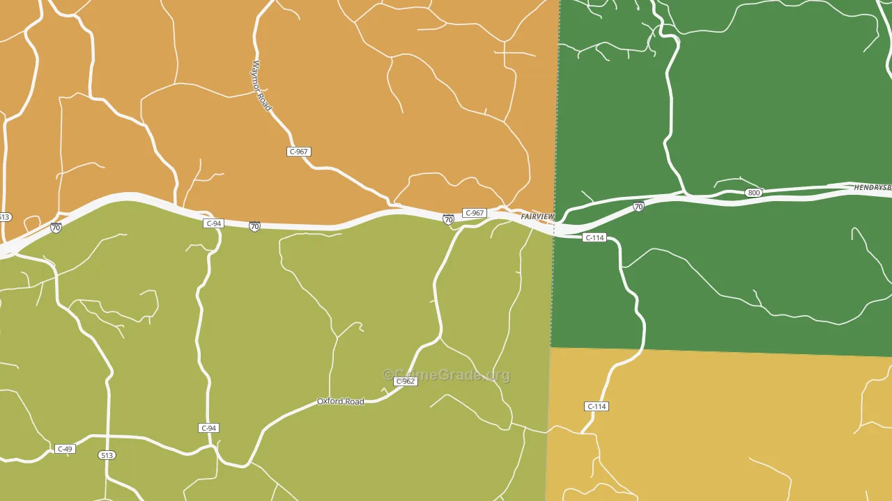 Fairview, OH Map of Burglary Rates