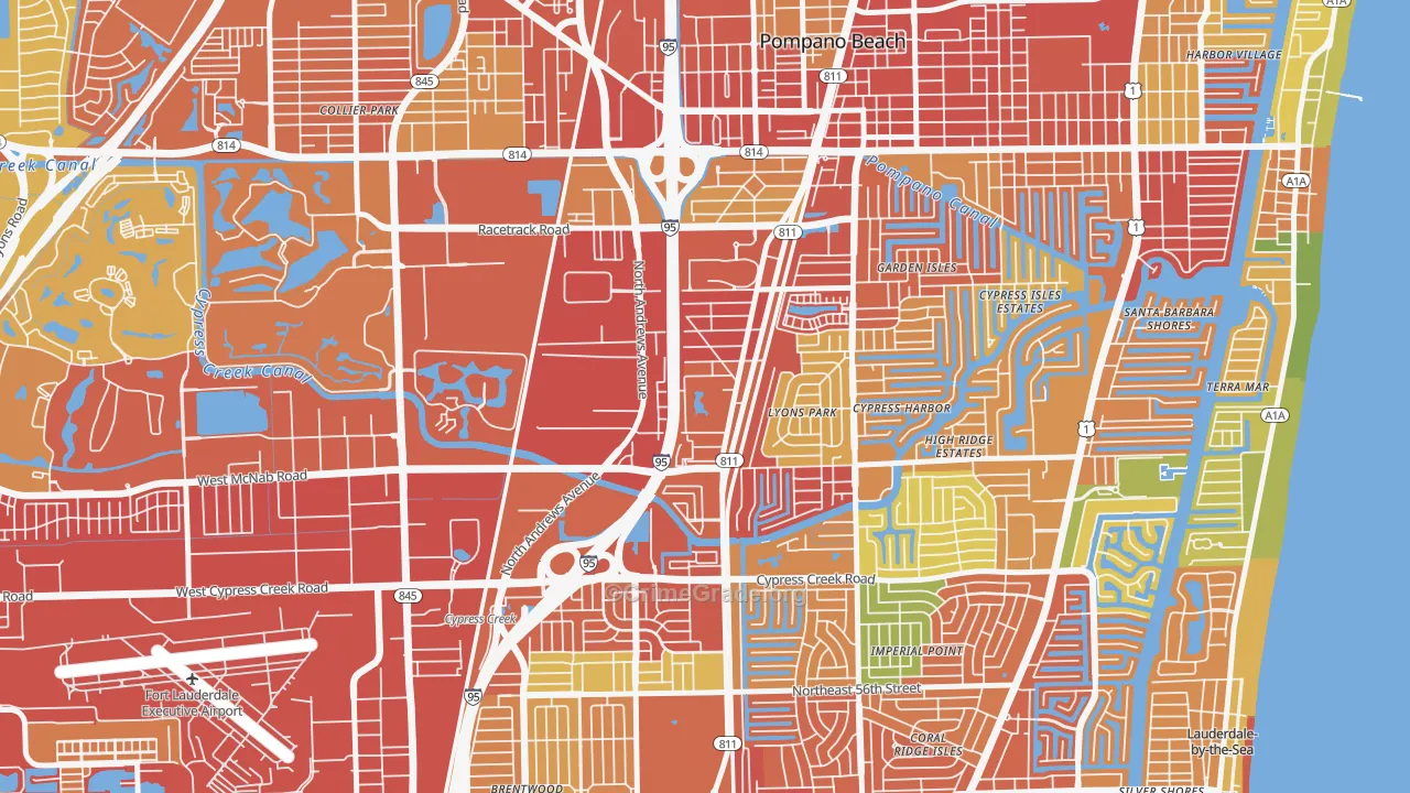 Fairview, Pompano Beach, FL Map of Burglary Rates