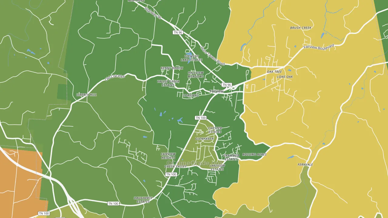 Fairview, TN Map of Burglary Rates
