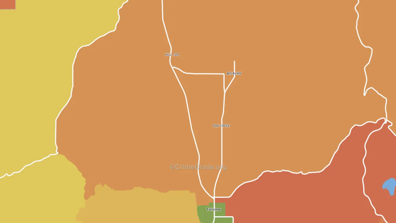 Fairview, UT Map of Burglary Rates