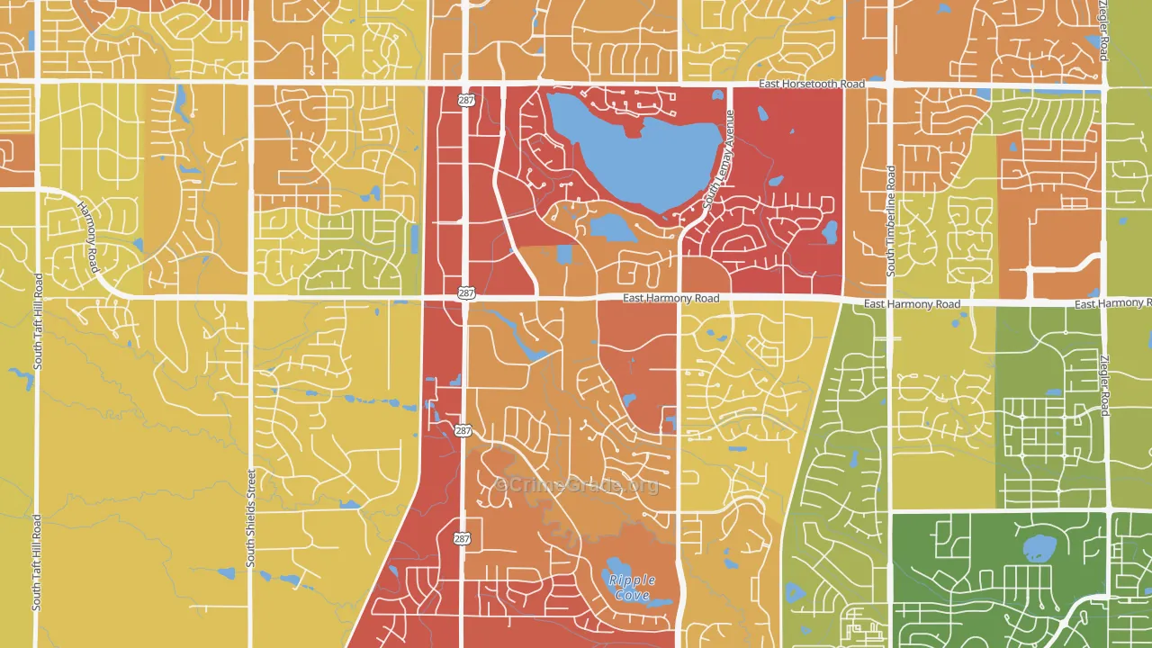 Fairway Estates, Fort Collins, CO Map of Burglary Rates
