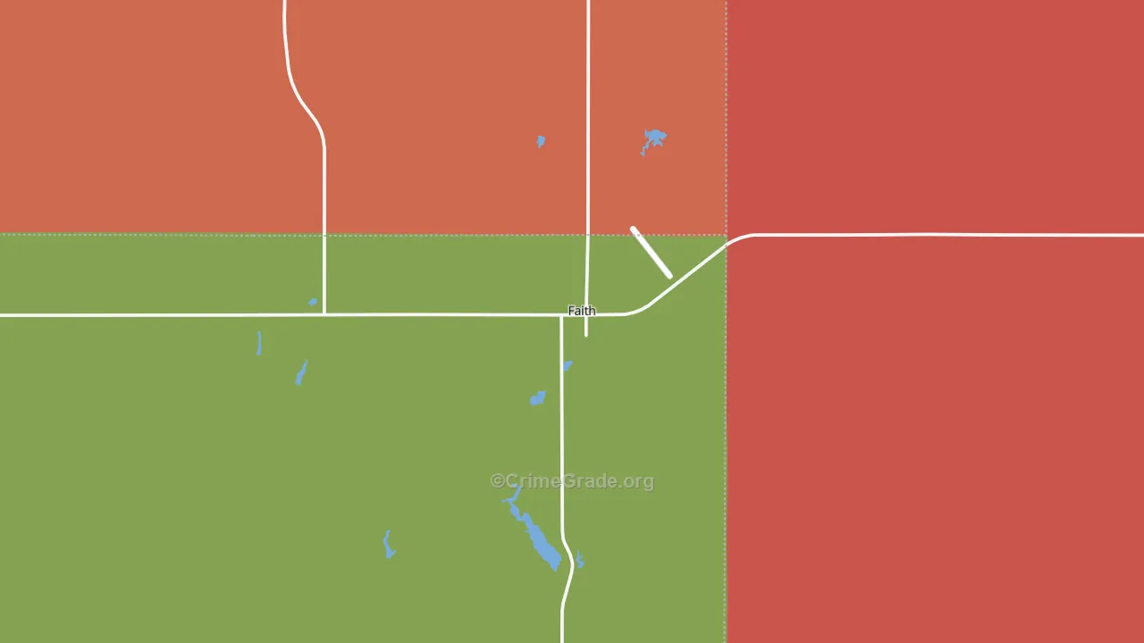 Faith, SD Map of Burglary Rates
