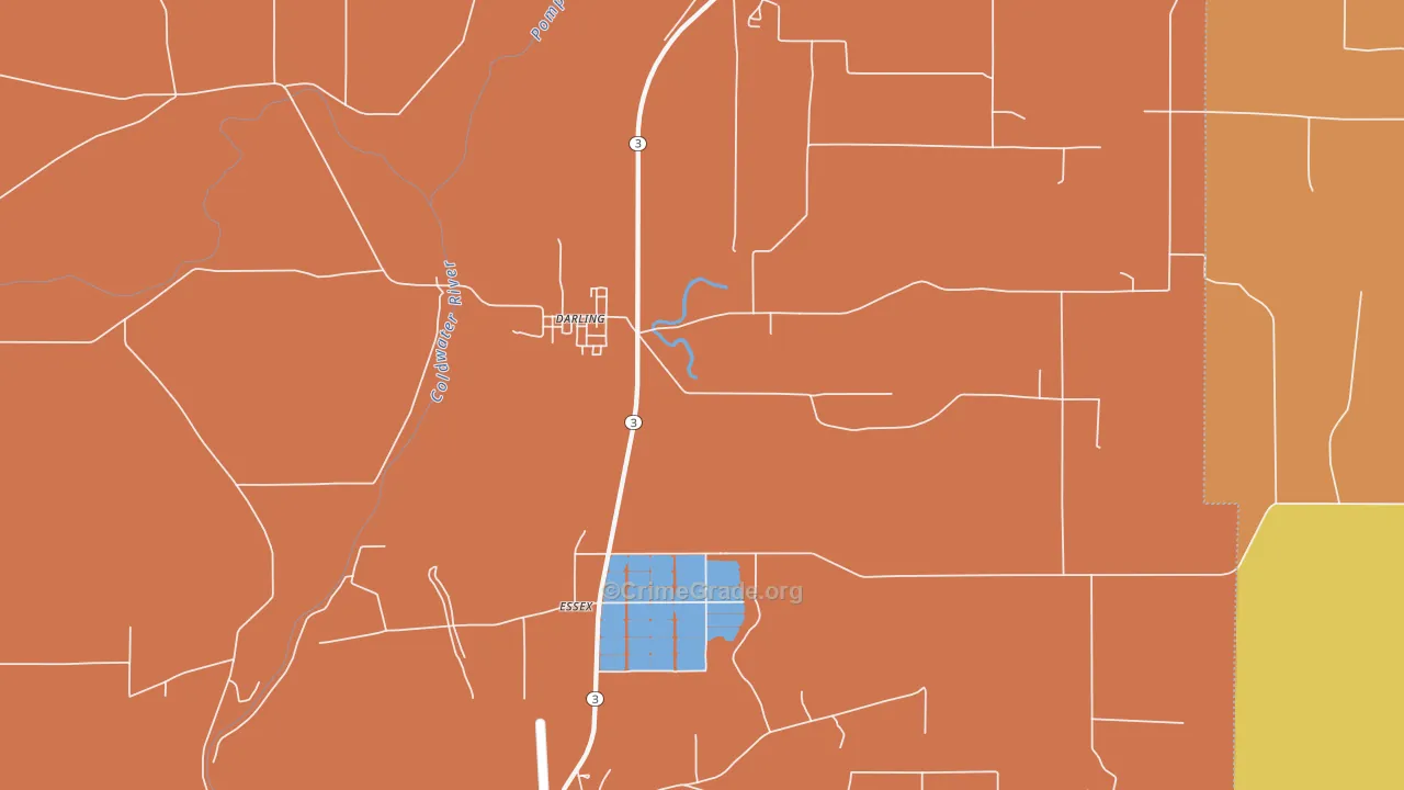 Falcon, MS Map of Burglary Rates