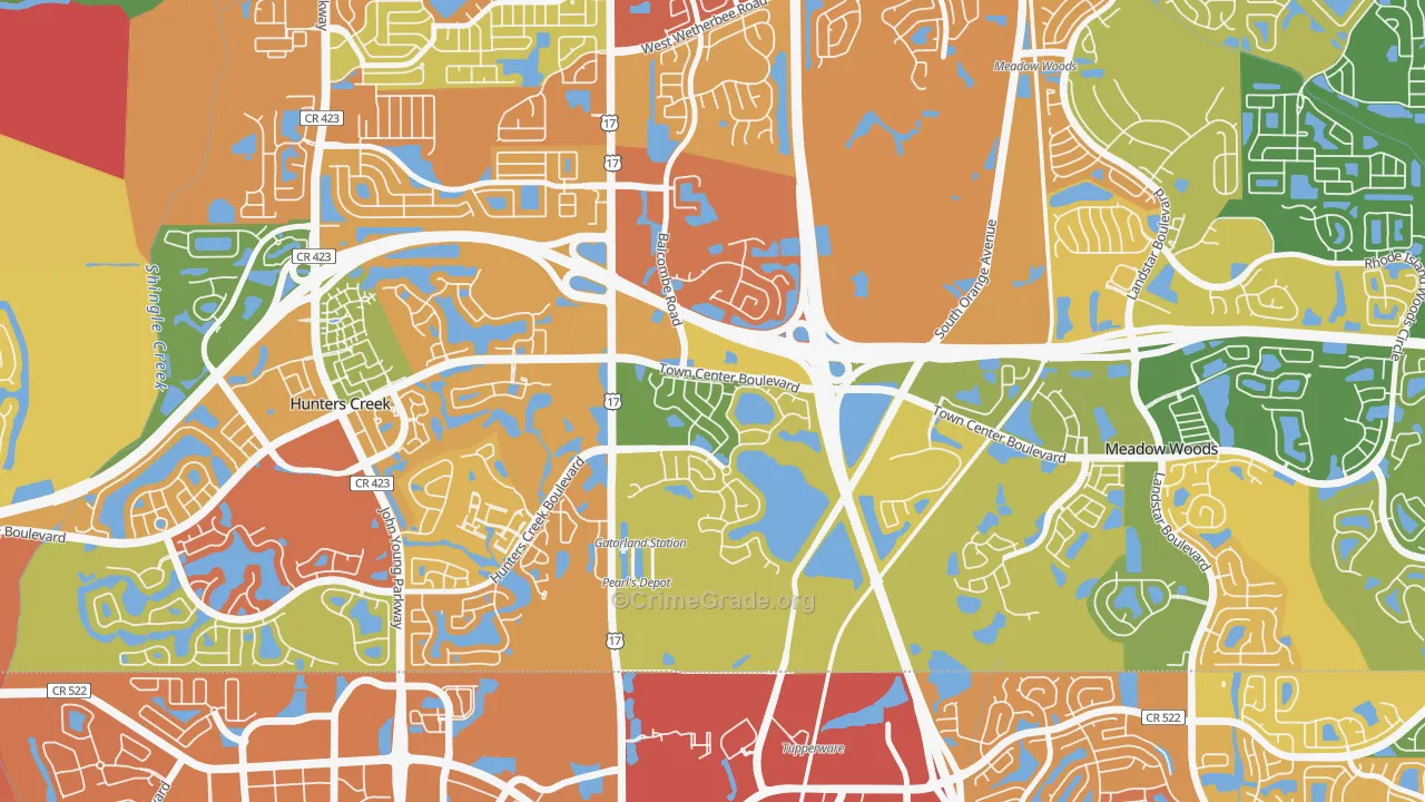 Falcon Trace, Southchase, FL Map of Burglary Rates