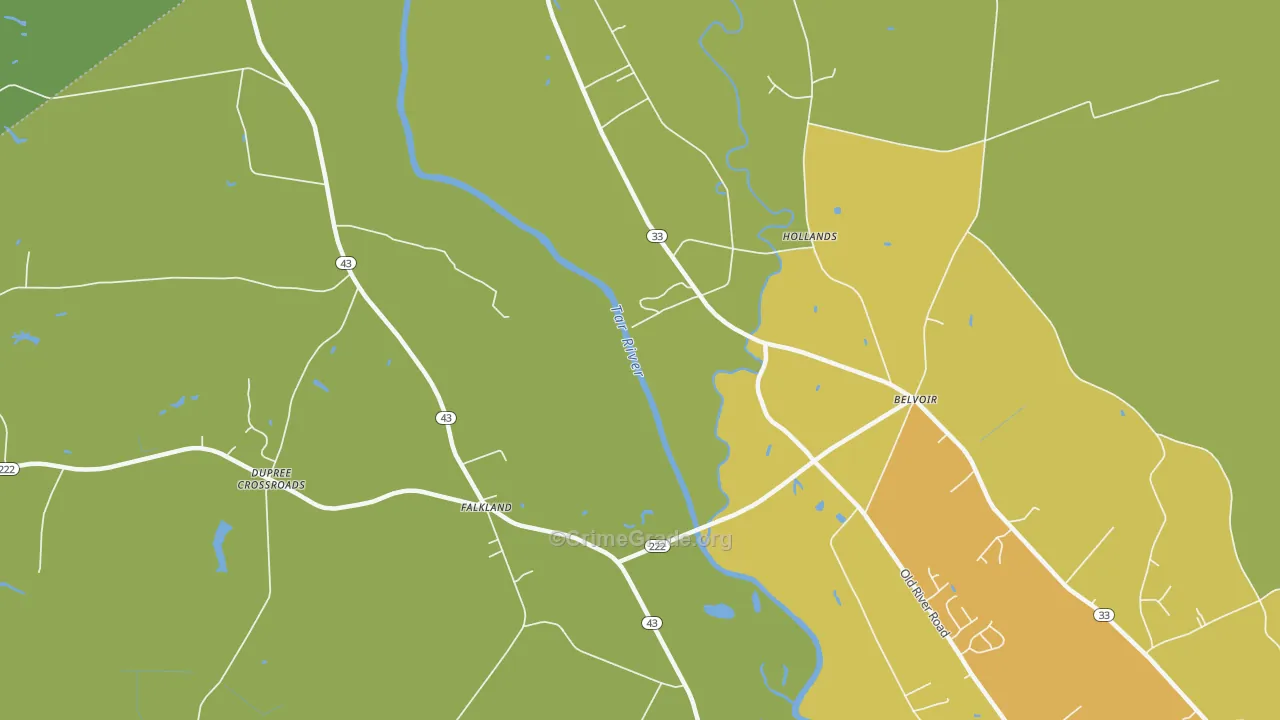Falkland, NC Map of Burglary Rates