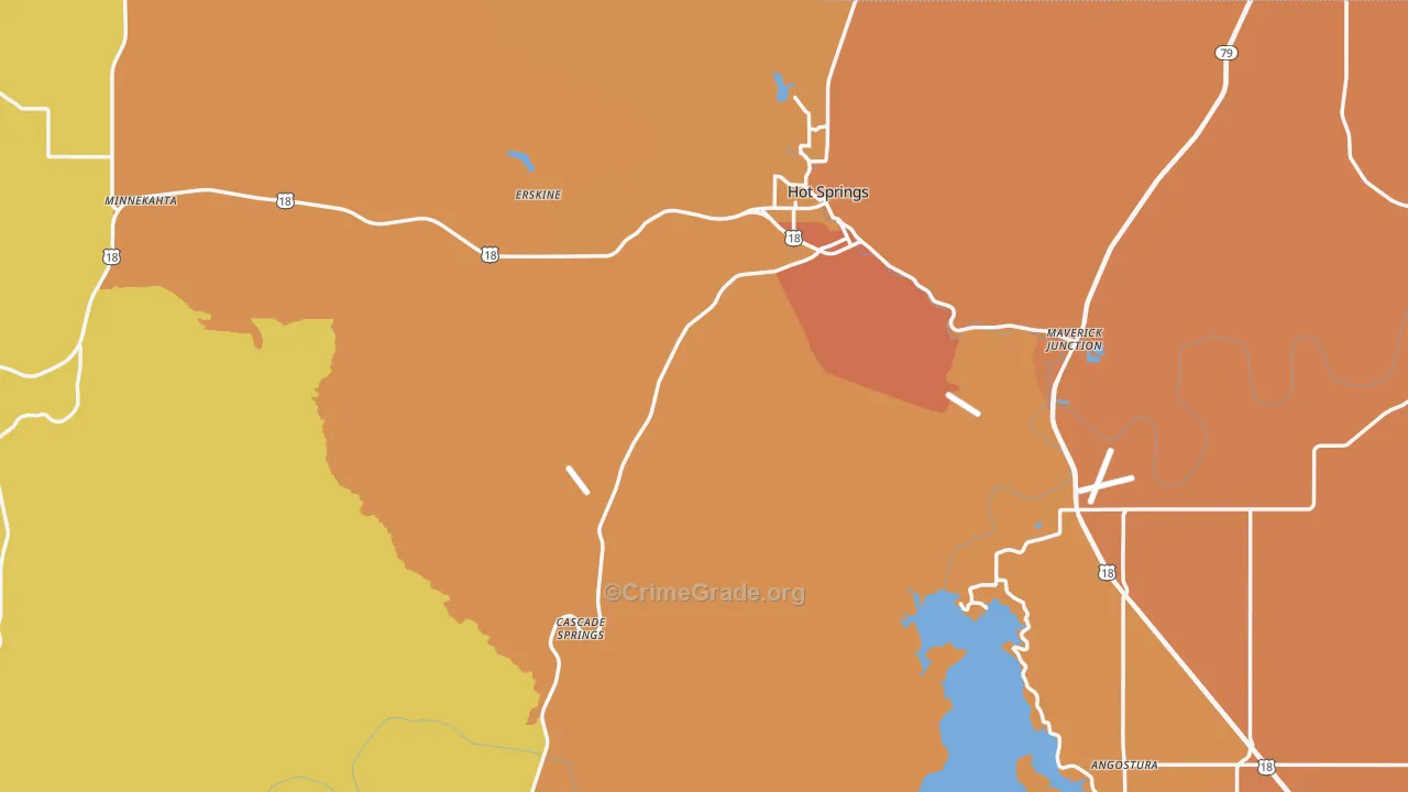 Fall River County, SD Map of Burglary Rates