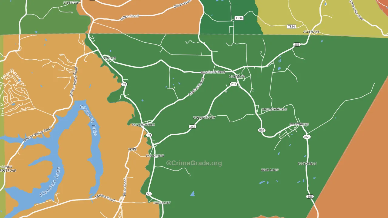 Fallentimber, PA Map of Burglary Rates